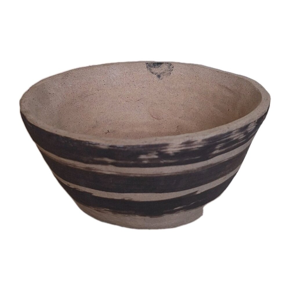 HANDMADE DECORATIVE CLAY BOWL BEIGE BROWN